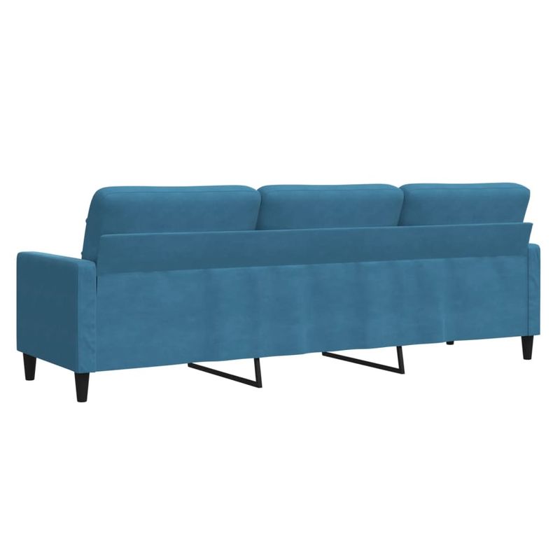 Casa si Gradina - Mobilier - Canapele si coltare - Canapele - Canapea cu 3 locuri, Albastru, 210 cm, material catifea - Infinity.ro