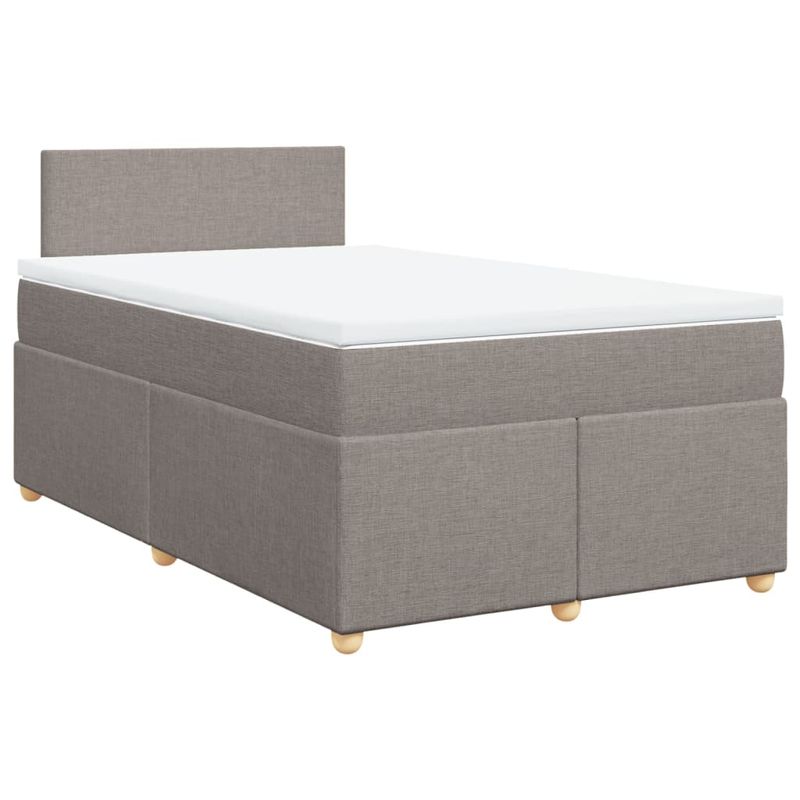 Casa si Gradina - Mobilier - Paturi si accesorii - Paturi - Pat box spring cu saltea, taupe, 120x190 cm material textil - Infinity.ro