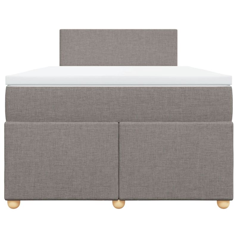 Casa si Gradina - Mobilier - Paturi si accesorii - Paturi - Pat box spring cu saltea, taupe, 120x190 cm material textil - Infinity.ro