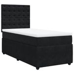 Casa si Gradina - Mobilier - Paturi si accesorii - Paturi - Pat box spring cu saltea, negru, 90x190 cm, catifea - Infinity.ro