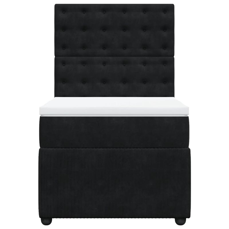 Casa si Gradina - Mobilier - Paturi si accesorii - Paturi - Pat box spring cu saltea, negru, 90x190 cm, catifea - Infinity.ro