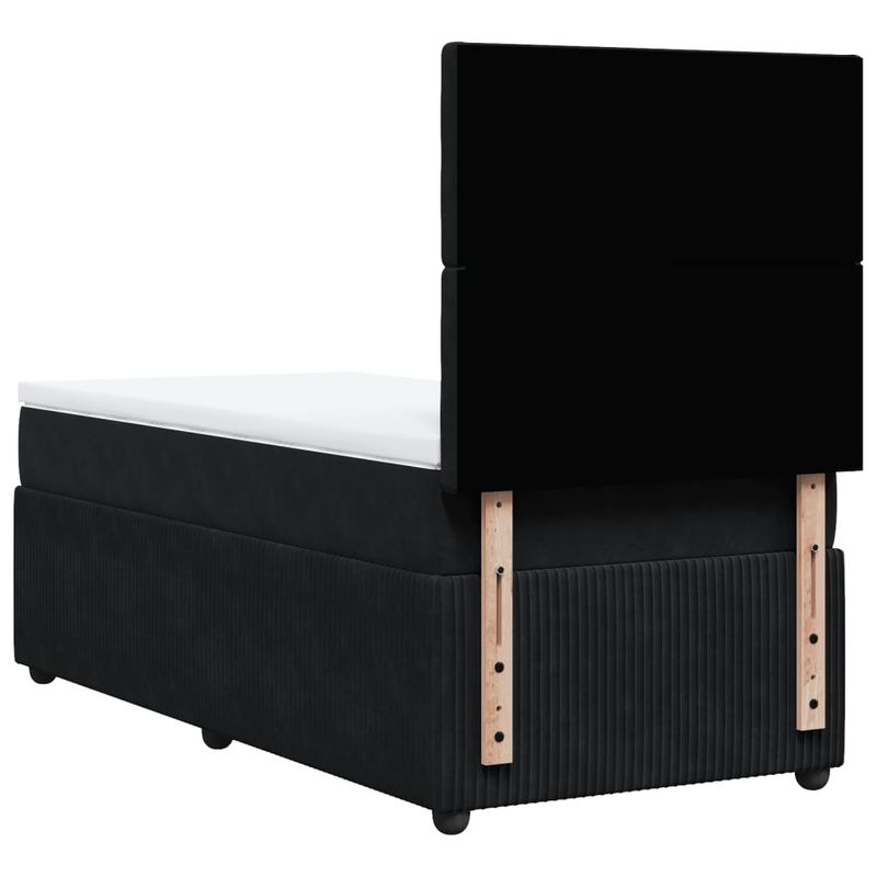Casa si Gradina - Mobilier - Paturi si accesorii - Paturi - Pat box spring cu saltea, negru, 90x190 cm, catifea - Infinity.ro