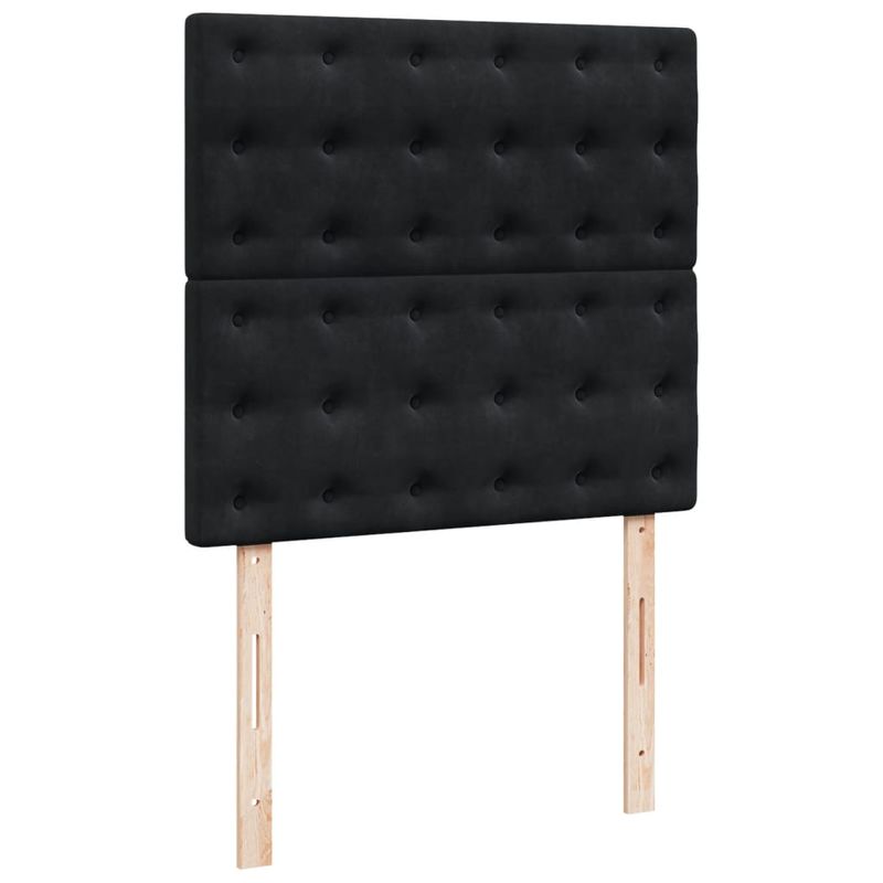Casa si Gradina - Mobilier - Paturi si accesorii - Paturi - Pat box spring cu saltea, negru, 90x190 cm, catifea - Infinity.ro