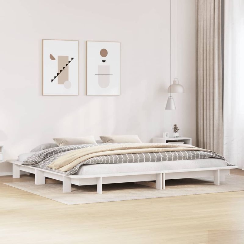 Casa si Gradina - Mobilier - Paturi si accesorii - Paturi - Cadru de pat fara saltea, alb, 180x200 cm, lemn masiv pin - Infinity.ro