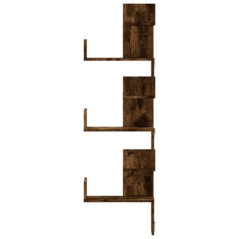 Casa si Gradina - Mobilier - Biblioteci si rafturi - Rafturi - Raft coltar perete stejar fumuriu 45x45x147 cm lemn prelucrat - Infinity.ro