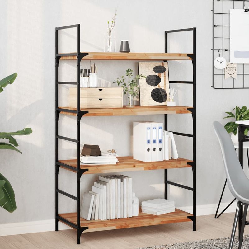 Casa si Gradina - Mobilier - Biblioteci si rafturi - Rafturi - Rafturi suspendate 4 buc. 80x40x4 cm lemn masiv acacia netratat, finisat în ulei - Infinity.ro