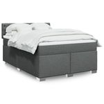 Casa si Gradina - Mobilier - Paturi si accesorii - Paturi - Pat box spring cu saltea, gri inchis, 140x200 cm, textil - Infinity.ro