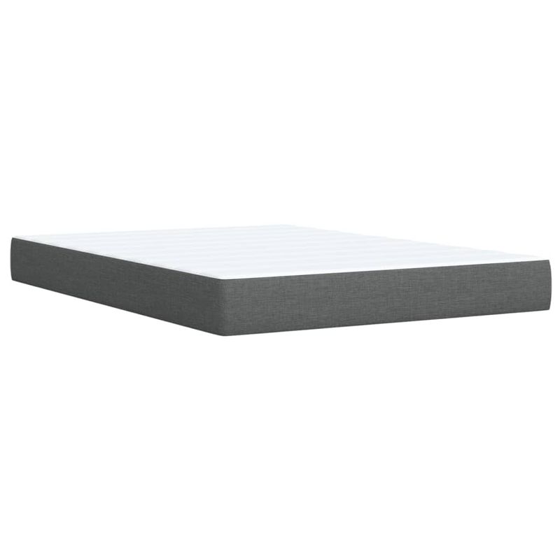 Casa si Gradina - Mobilier - Paturi si accesorii - Paturi - Pat box spring cu saltea, gri inchis, 140x200 cm, textil - Infinity.ro