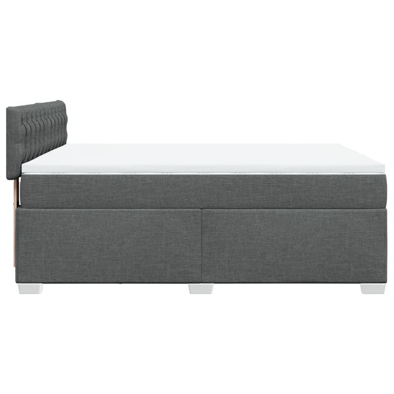 Casa si Gradina - Mobilier - Paturi si accesorii - Paturi - Pat box spring cu saltea, gri inchis, 140x200 cm, textil - Infinity.ro