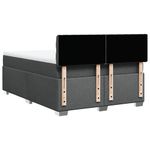 Casa si Gradina - Mobilier - Paturi si accesorii - Paturi - Pat box spring cu saltea, gri inchis, 140x200 cm, textil - Infinity.ro