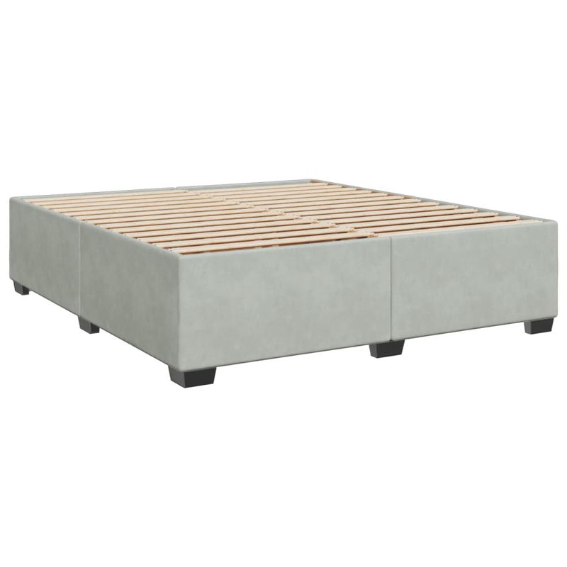 Casa si Gradina - Mobilier - Paturi si accesorii - Paturi - Pat box spring cu saltea, gri deschis, 180x200 cm, catifea - Infinity.ro
