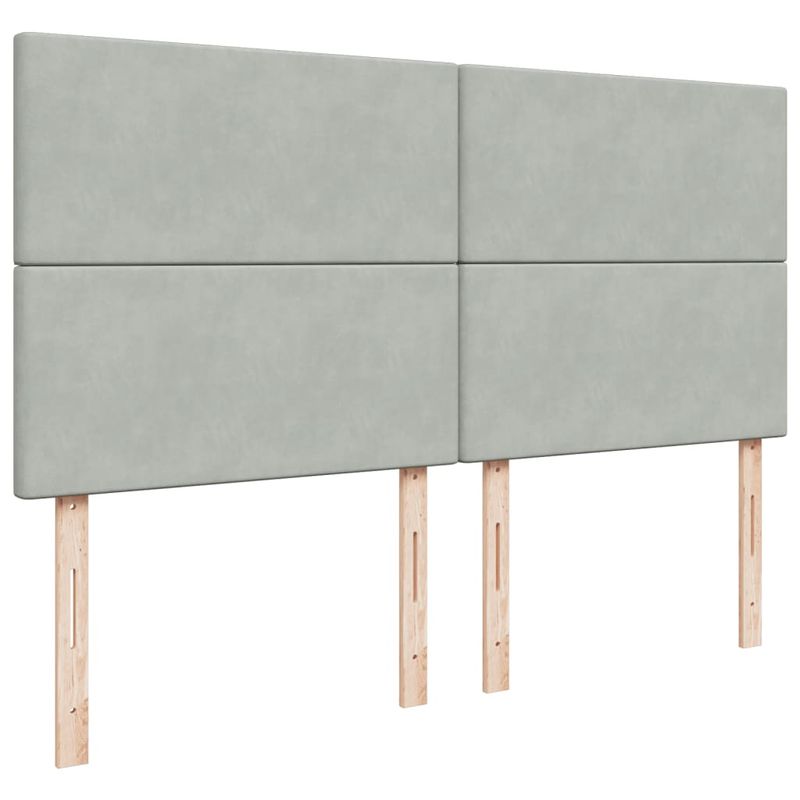Casa si Gradina - Mobilier - Paturi si accesorii - Paturi - Pat box spring cu saltea, gri deschis, 180x200 cm, catifea - Infinity.ro
