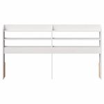 Casa si Gradina - Mobilier - Paturi si accesorii - Accesorii paturi - Tablie de pat cu rafturi, 150 cm, lemn masiv de pin, alb, mărime 160x16x82 cm - Infinity.ro