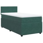 Casa si Gradina - Mobilier - Paturi si accesorii - Paturi - Pat box spring cu saltea, verde inchis, 100x200 cm, catifea - Infinity.ro