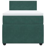 Casa si Gradina - Mobilier - Paturi si accesorii - Paturi - Pat box spring cu saltea, verde inchis, 100x200 cm, catifea - Infinity.ro