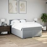 Casa si Gradina - Mobilier - Paturi si accesorii - Paturi - Pat continental cu saltea, gri deschis, 160x200 cm, textil - Infinity.ro