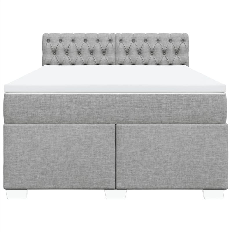 Casa si Gradina - Mobilier - Paturi si accesorii - Paturi - Pat continental cu saltea, gri deschis, 160x200 cm, textil - Infinity.ro
