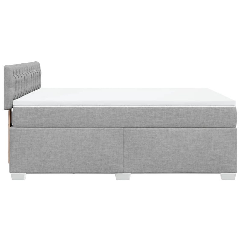 Casa si Gradina - Mobilier - Paturi si accesorii - Paturi - Pat continental cu saltea, gri deschis, 160x200 cm, textil - Infinity.ro