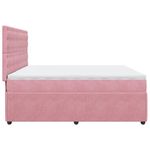 Casa si Gradina - Mobilier - Paturi si accesorii - Paturi - Pat box spring cu saltea, roz, 200x200 cm, catifea - Infinity.ro