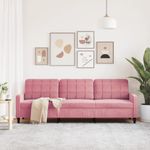 Casa si Gradina - Mobilier - Canapele si coltare - Canapele - Canapea cu 3 locuri, roz, 210 cm, catifea - Infinity.ro