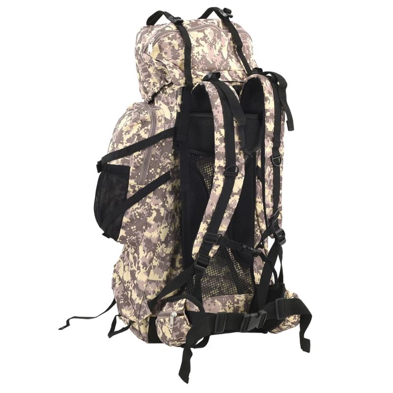Sport si Outdoor - Articole de voiaj - Rucsacuri - Rucsac de drumetie, camuflaj maro camel, 100 L, tesatura oxford - Infinity.ro