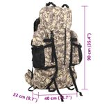 Sport si Outdoor - Articole de voiaj - Rucsacuri - Rucsac de drumetie, camuflaj maro camel, 100 L, tesatura oxford - Infinity.ro