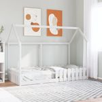 Casa si Gradina - Mobilier - Paturi si accesorii - Paturi - Cadru pat tip casa pentru copii alb 90x200 cm lemn masiv de pin - Infinity.ro