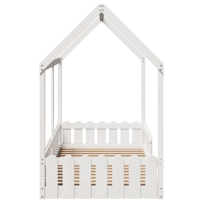 Casa si Gradina - Mobilier - Paturi si accesorii - Paturi - Cadru pat tip casa pentru copii alb 90x200 cm lemn masiv de pin - Infinity.ro