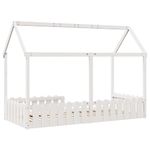 Casa si Gradina - Mobilier - Paturi si accesorii - Paturi - Cadru pat tip casa pentru copii alb 90x200 cm lemn masiv de pin - Infinity.ro