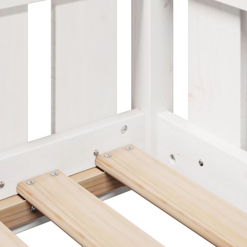 Casa si Gradina - Mobilier - Paturi si accesorii - Paturi - Cadru pat tip casa pentru copii alb 90x200 cm lemn masiv de pin - Infinity.ro