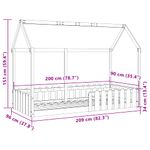 Casa si Gradina - Mobilier - Paturi si accesorii - Paturi - Cadru pat tip casa pentru copii alb 90x200 cm lemn masiv de pin - Infinity.ro