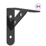 Casa si Gradina - Mobilier - Biblioteci si rafturi - Rafturi - Suporturi rafturi, 4 buc., 15x2,5x11,5 cm negru otel inoxidabil - Infinity.ro