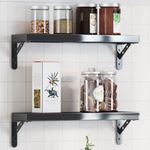 Casa si Gradina - Mobilier - Biblioteci si rafturi - Rafturi - Suporturi rafturi, 4 buc., 15x2,5x11,5 cm negru otel inoxidabil - Infinity.ro