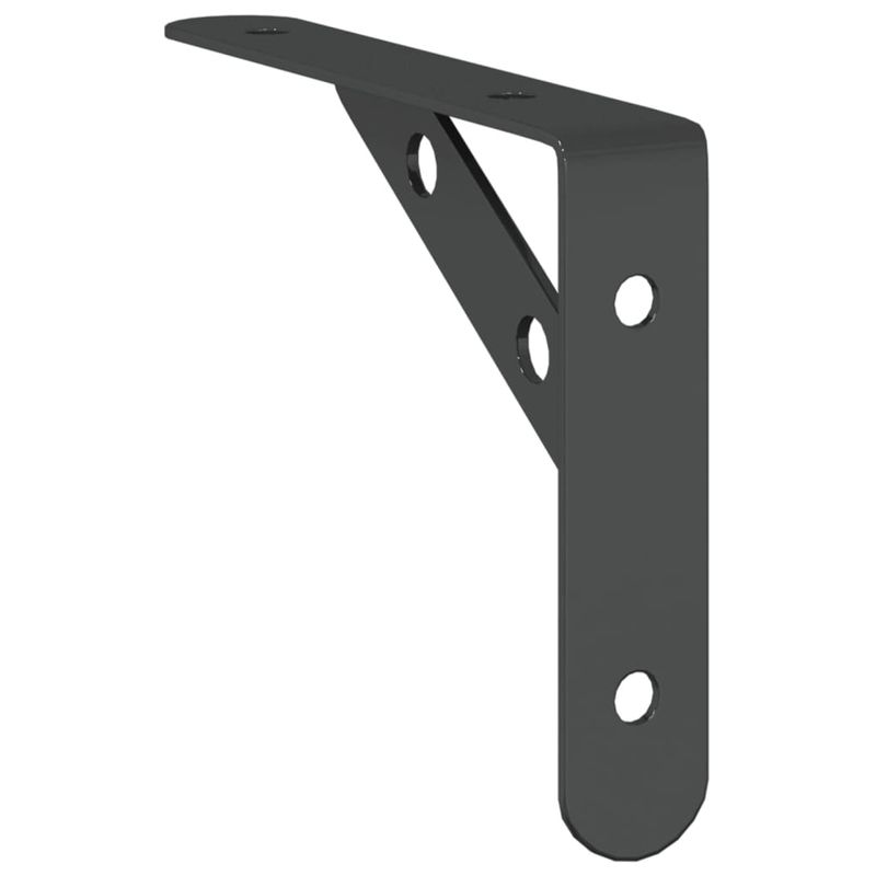 Casa si Gradina - Mobilier - Biblioteci si rafturi - Rafturi - Suporturi rafturi, 4 buc., 15x2,5x11,5 cm negru otel inoxidabil - Infinity.ro