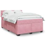 Casa si Gradina - Mobilier - Paturi si accesorii - Paturi - Pat box spring cu saltea, roz, 160x200 cm, catifea - Infinity.ro