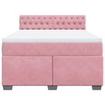 Casa si Gradina - Mobilier - Paturi si accesorii - Paturi - Pat box spring cu saltea, roz, 160x200 cm, catifea - Infinity.ro