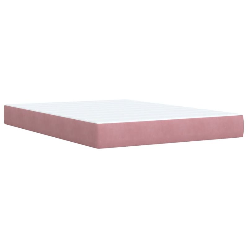 Casa si Gradina - Mobilier - Paturi si accesorii - Paturi - Pat box spring cu saltea, roz, 160x200 cm, catifea - Infinity.ro