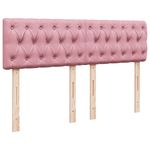 Casa si Gradina - Mobilier - Paturi si accesorii - Paturi - Pat box spring cu saltea, roz, 160x200 cm, catifea - Infinity.ro