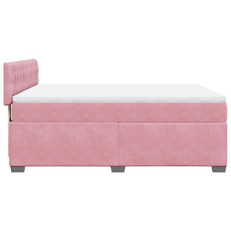 Casa si Gradina - Mobilier - Paturi si accesorii - Paturi - Pat box spring cu saltea, roz, 160x200 cm, catifea - Infinity.ro
