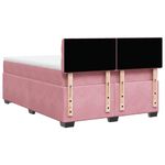 Casa si Gradina - Mobilier - Paturi si accesorii - Paturi - Pat box spring cu saltea, roz, 160x200 cm, catifea - Infinity.ro
