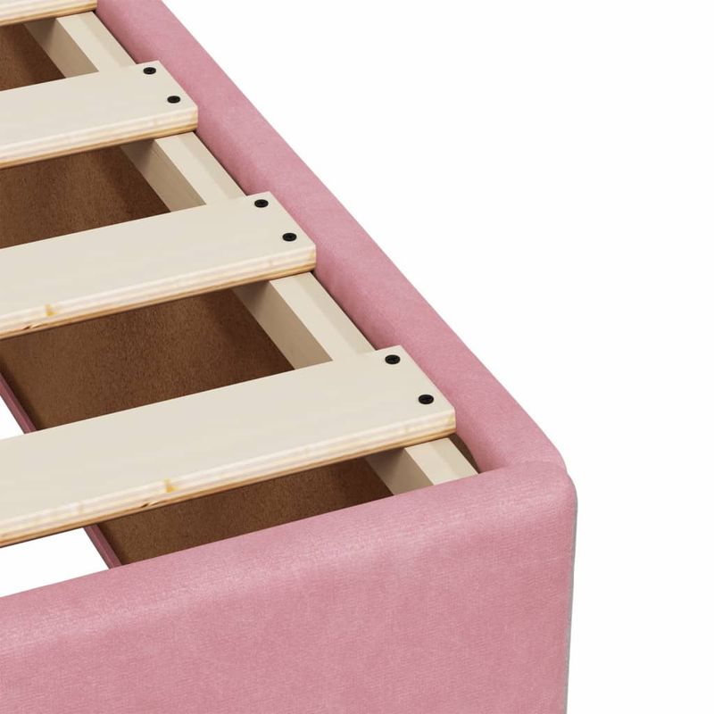 Casa si Gradina - Mobilier - Paturi si accesorii - Paturi - Pat box spring cu saltea, roz, 160x200 cm, catifea - Infinity.ro