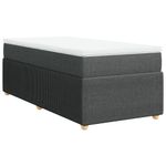 Casa si Gradina - Mobilier - Paturi si accesorii - Paturi - Pat box spring cu saltea, gri inchis, 90x190 cm, textil - Infinity.ro