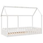 Casa si Gradina - Mobilier - Paturi si accesorii - Paturi - Cadru pat tip casa pentru copii alb 90x190 cm lemn masiv de pin - Infinity.ro