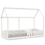 Casa si Gradina - Mobilier - Paturi si accesorii - Paturi - Cadru pat tip casa pentru copii alb 90x190 cm lemn masiv de pin - Infinity.ro