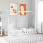 Casa si Gradina - Mobilier - Paturi si accesorii - Paturi - Cadru pat tip casa pentru copii alb 90x190 cm lemn masiv de pin - Infinity.ro