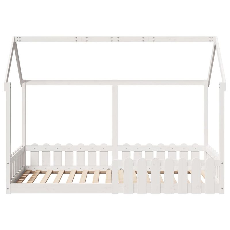 Casa si Gradina - Mobilier - Paturi si accesorii - Paturi - Cadru pat tip casa pentru copii alb 90x190 cm lemn masiv de pin - Infinity.ro