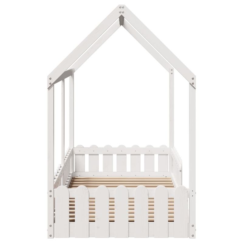 Casa si Gradina - Mobilier - Paturi si accesorii - Paturi - Cadru pat tip casa pentru copii alb 90x190 cm lemn masiv de pin - Infinity.ro