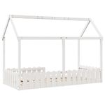 Casa si Gradina - Mobilier - Paturi si accesorii - Paturi - Cadru pat tip casa pentru copii alb 90x190 cm lemn masiv de pin - Infinity.ro