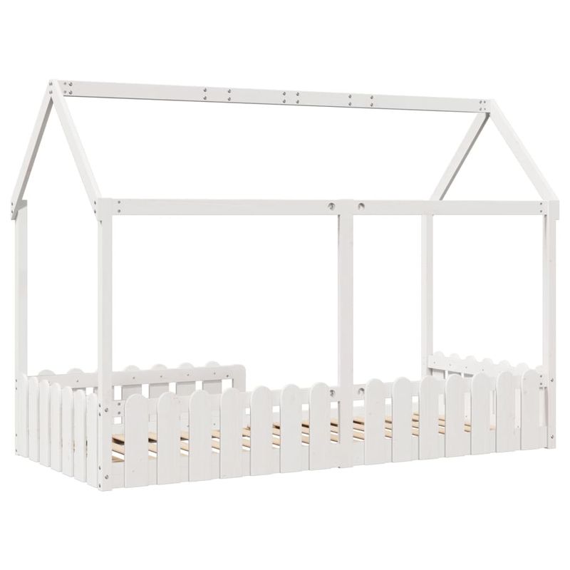 Casa si Gradina - Mobilier - Paturi si accesorii - Paturi - Cadru pat tip casa pentru copii alb 90x190 cm lemn masiv de pin - Infinity.ro