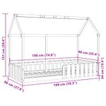 Casa si Gradina - Mobilier - Paturi si accesorii - Paturi - Cadru pat tip casa pentru copii alb 90x190 cm lemn masiv de pin - Infinity.ro